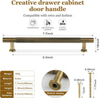 5Pack Antique Solid Brass Cabinet Handle, 6-1/4 inch(160mm) knurled Dresser Drawer pulls, Vanity Bathroom Cupboard Wardrobe Household Door Hardware