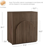 CHITA Sideboard Buffet Cabinet with Storage, Small Storage Cabinet with Doors and Shelves for Living Room Accent, Bar, Kitchen, Set of 3, Walnut