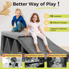 Modular Kids Play Couch 18pcs Toddler Floor Sofa, Sectional Couch for Children Bedroom and Playroom Furniture for Playing, Creativing, Convertible Foam and Floor Cushion for Boys and Girls