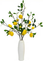 Artificial Lemon Branches Set of 3 – 37" Faux Lemons with Stem for Kitchen Decor Farmhouse Flower Arrangement Table Centerpiece Vase Filler Home Office Party Decoration