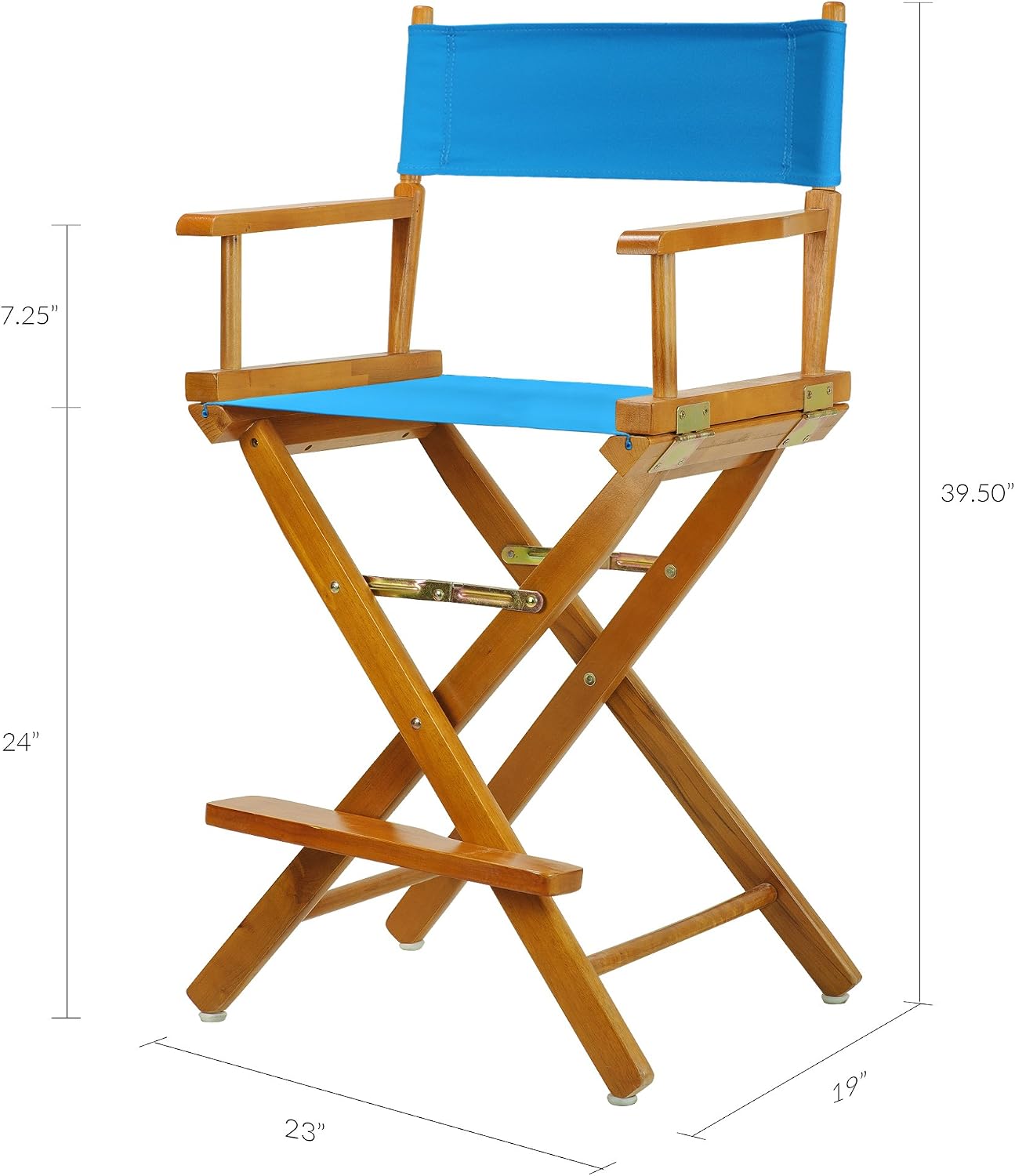 Casual Home 220-05/021-27 Director Chair 24" - Counter Height Honey OakFrame/Turquoise Canvas