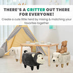 Animal Kids Ottoman, Children Footrest Stool, Cartoon Pouffe Step Stool, for Nursery, Bedroom, Playroom & Living Room-Décor Ottoman,Green