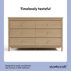 Storkcraft Alpine 6-Drawer Dresser, Driftwood | GREENGUARD Gold Certified, Brown Dresser for Bedroom, Kids & Nursery Storage, Safety Interlocking Drawers, Kids Bedroom