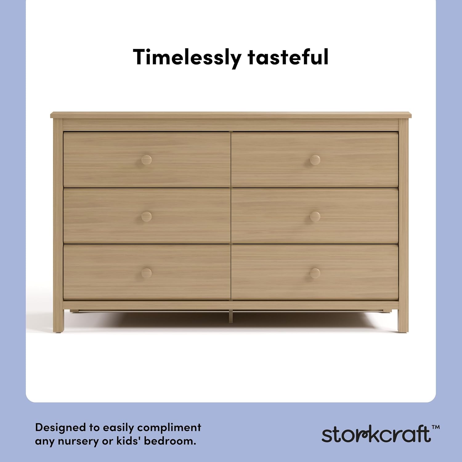 Storkcraft Alpine 6-Drawer Dresser, Driftwood | GREENGUARD Gold Certified, Brown Dresser for Bedroom, Kids & Nursery Storage, Safety Interlocking Drawers, Kids Bedroom