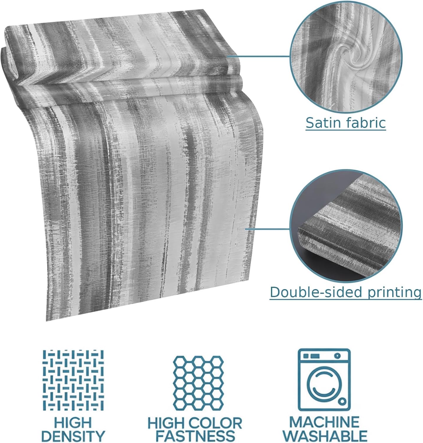 Gray Black Ombre Bed Runner King Size, Modern Abstract Art Oil Painting Bed Scarf Protector Slipcover for Bedroom Wedding Room Hotel, Bedding Runner Throws for Foot of Beds 94"x20"