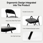8 Pack Leather Padded Folding Chair, Metal Frame with Pu Leather Seat & Back, 650 LB Capacity Pu Leather Folding Chair with Comfortable Cushion for Events Home Office Black