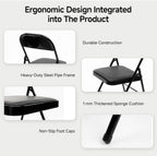 10 Pack Leather Padded Folding Chair, Metal Frame with Pu Leather Seat & Back, 650 LB Capacity Pu Leather Folding Chair with Comfortable Cushion for Events Home Office Black