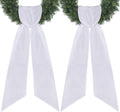 RunNico 4.5" W x 56.3" L White Wreath Sash for Front Door, 2 Pack White Sash, Plain Embroidered Wreath Accessories for Easter Weddings Farmhouses Christmas DIY Halloween Party Yard Wall Doorway Decor