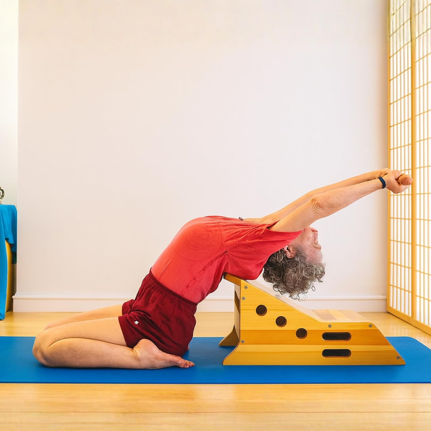 Yogikuti Simhasana Box - Yoga Heart Bench, Face & Neck Relief for Stress Reduction and Relaxation, Perfect for Restorative and Yin Yoga Practice