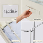 CYhom Under Bed Storage Bins Frame Storage Box Oxford Fabric Sturdy Underbed Container Foldable Stackable Large Capacity Clothes Organizer (Beige, 23.6" x 19.7" x 6.3")