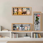 Display Case for Figures with Tempered Glass Door, Wall Mounted Wood Display Case for Collectibles, Dustproof Display Shelf for Pop Mart, Labubu, Action Figures, Mini Toys and Figurines
