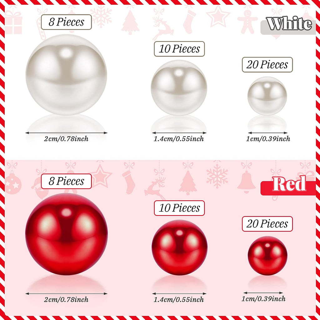 106 Pieces Christmas Vase Filler Pearl for Vase Fillers Floating Candles Centerpiece Beads Vases Pearls Filler for Christmas Home Table Party Decor, Not Included Clear Beads (Classic Style)
