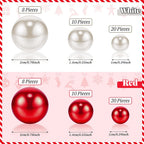 106 Pieces Christmas Vase Filler Pearl for Vase Fillers Floating Candles Centerpiece Beads Vases Pearls Filler for Christmas Home Table Party Decor, Not Included Clear Beads (Classic Style)