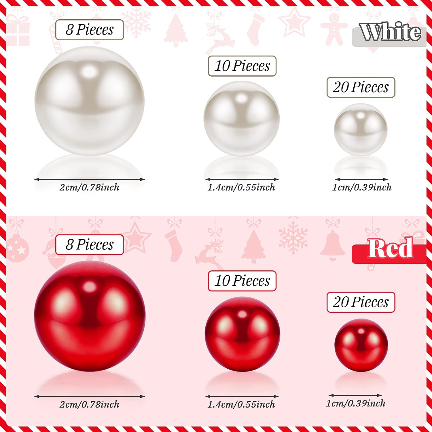106 Pieces Christmas Vase Filler Pearl for Vase Fillers Floating Candles Centerpiece Beads Vases Pearls Filler for Christmas Home Table Party Decor, Not Included Clear Beads (Classic Style)