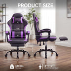 Gaming Chair with Footrest - Ergonomic High Back Racing Style Video Game Chair, Reclining Computer Desk Chair with Linkage Armrests, Height Adjustable Swivel Task Chair, 350lbs Heavy Duty