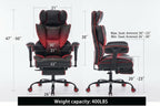 Big and Tall Gaming Office Chair 400lbs - Heavy Duty Ergonomic Computer Desk Chair with Footrest, Adjustable Armrests, High Back PU Leather with Racing Style (Black/Red)