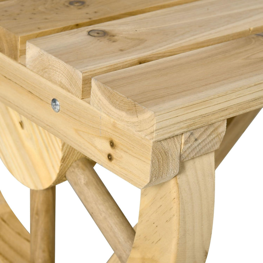 2-Person Outdoor Bench with Wagon Wheel Design
