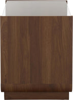 SAFAVIEH Furniture - Acres Accent Table - Walnut Wood & Glass Top - 2 Shelves - Ideal for Living Room, Bedroom, 20" W x 18" D x 23" H (ACC2329C)