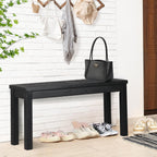 VINGLI Outdoor Wooden Bench, 40” Porch Bench Outdoor Backless Garden Bench, Small Outdoor Bench for Deck Patio Entryway (Black, 40in)