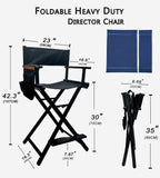 30" Extra Tall Folding Directors Chair, Lightweight Aluminum Makeup Artist Chair for Client, Portable Director Chair for Photography Studio, 7.9 LBS with 2 Covers, Side Bags, Footrest, 300 lbs