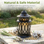Citronella Candles Outdoor, 2 Pack Lemongrass Scented Soy Wax Candles with Metal Lantern Holder, Outdoor Candle Set for Patio Garden Camping Decor, Gift Set