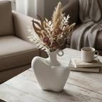 Ceramic Vase, Human Body Vase for Home Decor, Modern Minimalist Boho White Vase for Living Rooms, Bedrooms, Shelves, Dining Tables, Bathrooms, and Offices (White)