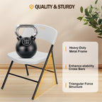 VINGLI Folding Chairs, Plastic Foldable Chair, Capacity up to 350 lbs, Portable Seating for Indoor Outdoor Events Parties Camping Work School Commercail (12, White)