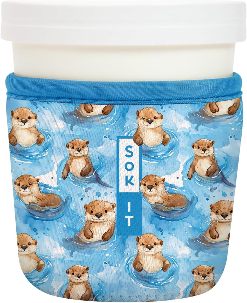 Sok It IceCreamSok Insulated Neoprene Cover (Otterly Adorable, Tapered Ice Cream Pints)