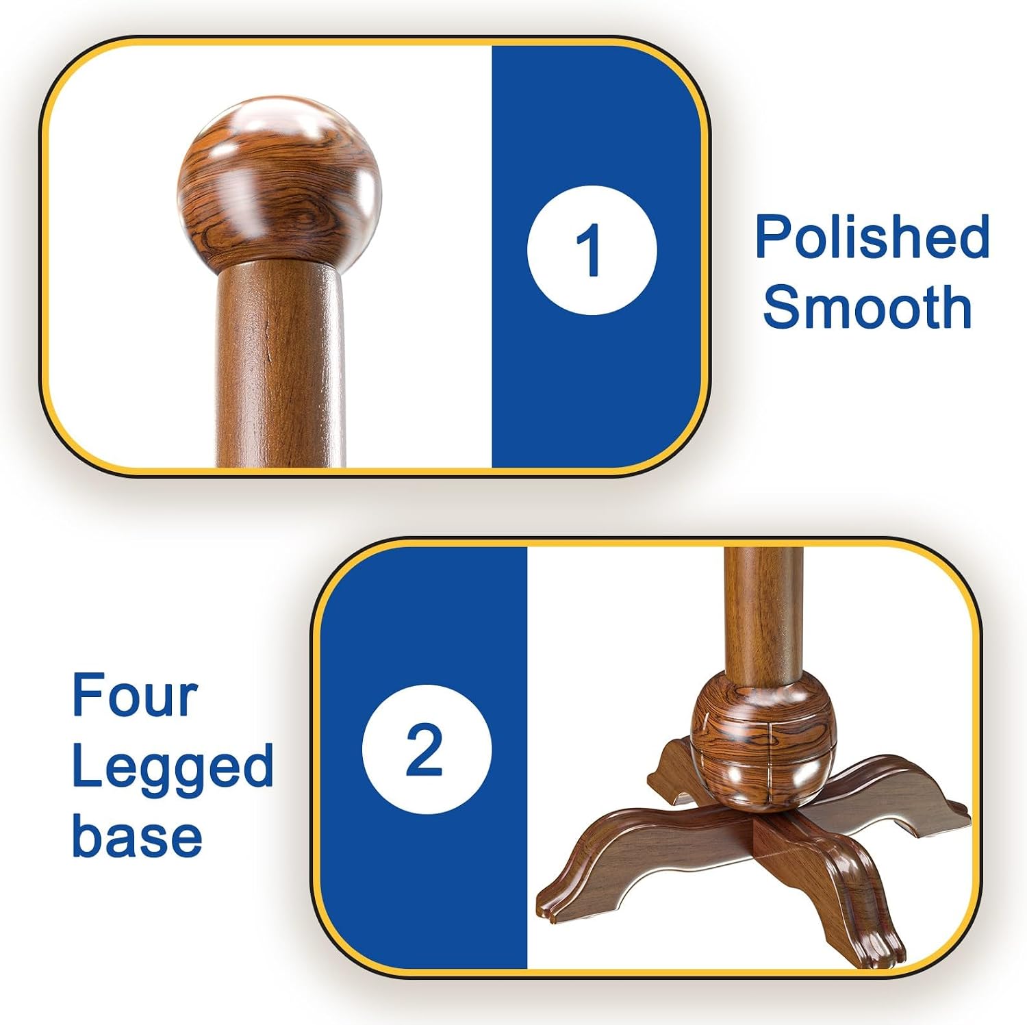 Solid Wood Coat Rack with 7 Rounded Hooks for Hanging, Tree Stand Coat Rack on Feet, Tree Shaped with 6 cm Thickened Main Pole, for Coats, Hats