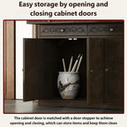 Chinese Style Wooden Prayer Altar Table with Storage Cabinet and Drawer, Buddha Shrine Display Stand, Buddhist Side Table for Living Room (Walnut-102cm)