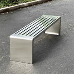 Garden Garden Metal Bench, No Backrest Stainless Steel Chair, for Outdoor Park Leisure Seating Seat(Medium)