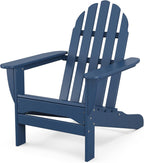 Polywood Adirondack Chair & 18" Side Table Bundle, Navy