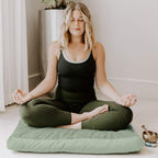 Florensi Zabuton Meditation Mat Velvet Floor Cushion for Sitting 32 x 32 in Meditation Pillow with Cotton Insert Floor Seating Cushion for Meditation Yoga Prayer and Relaxation