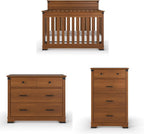 Child Craft Redmond 3-Piece Nursery Set, Includes 4-in-1 Convertible Crib, Dresser, and Chest (Coach Cherry)