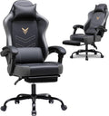 GTPLAYER Gaming Chair with Footrest, Recliner Chair with Headrest & Lumbar Support, Linkage Armrest, Ergonomic Gaming Chair 350lbs, High Back Office Home, Grey