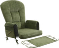 ANMINY 5pcs Glider Rocker Replacement Cushions Set - Thickened Fleece Glider Rocking Chair Cushions with 29.5 inch High Backrest & Side Pockets for Indoor Nursery, Washable & Non Slip, Green