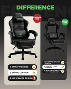 GTPLAYER Gaming Chair, Video Game Chairs with Footrest, PC Gamer Chairs for Adults - Padded High Back Ergonomic Reclining Silla Gamer, Linkage Armrest, Ace Pro, Black Green