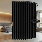 Room Divider Curtain Sets with Flexible Ceiling Track, Privacy Soundproof Curtain for Bedroom Office Patio Sliding Door(Black, W100 x L84, 1 Pack)