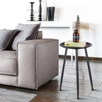 Black Small Round Table for the Living Room，Lndoor Plant Suppor，All Matte Black with 3 Legged，for Any Room