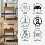 Decor Therapy Preston Traditional Single Drawer Side Table, Classic Bedside End Table with Lower Shelf, Seadrift