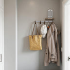 Wall Mounted Coat Rack with Shelf, Modular Entryway Hooks Organizer, Adjustable Aluminum Rail with Wooden Hooks, Expandable Storage for Entryway, Hallway, Mudroom