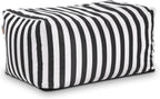 Jaxx Leon Outdoor Bean Bag Ottoman, Black & White Stripes