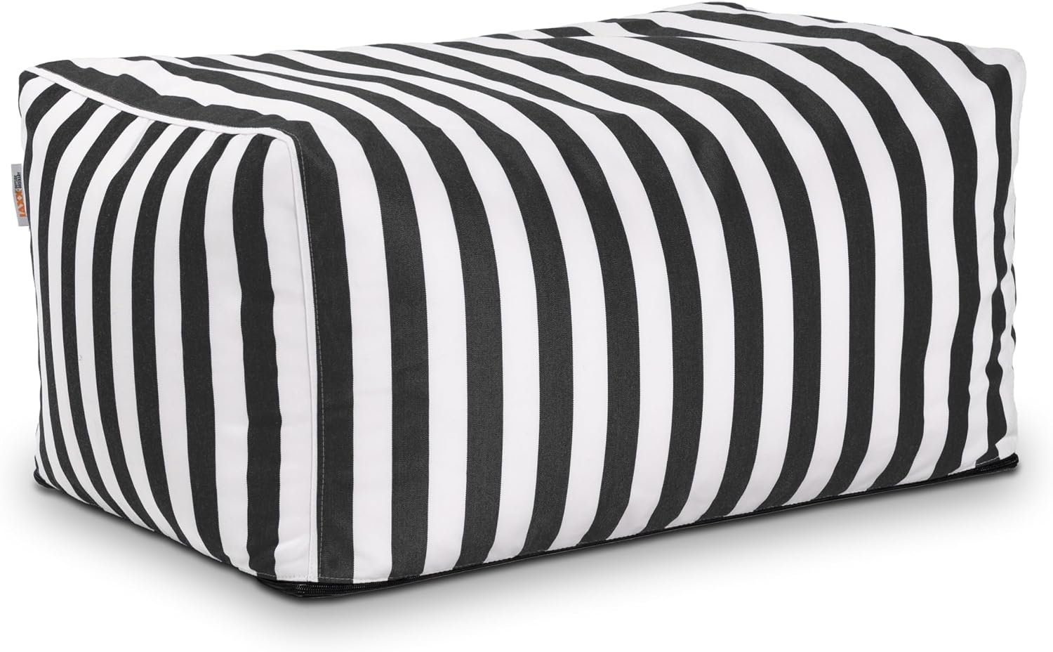 Jaxx Leon Outdoor Bean Bag Ottoman, Black & White Stripes