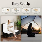 GEMBED Tri-Fold Memory Foam Mattress Queen - 6 Inch Portable Folding Sofa Bed with Handle & Washable Cover, Floor Sofa Bed with Non-Slip Base, Space-Saving for Room, Travel, Guest Bed, RV, 78"x58"x6"