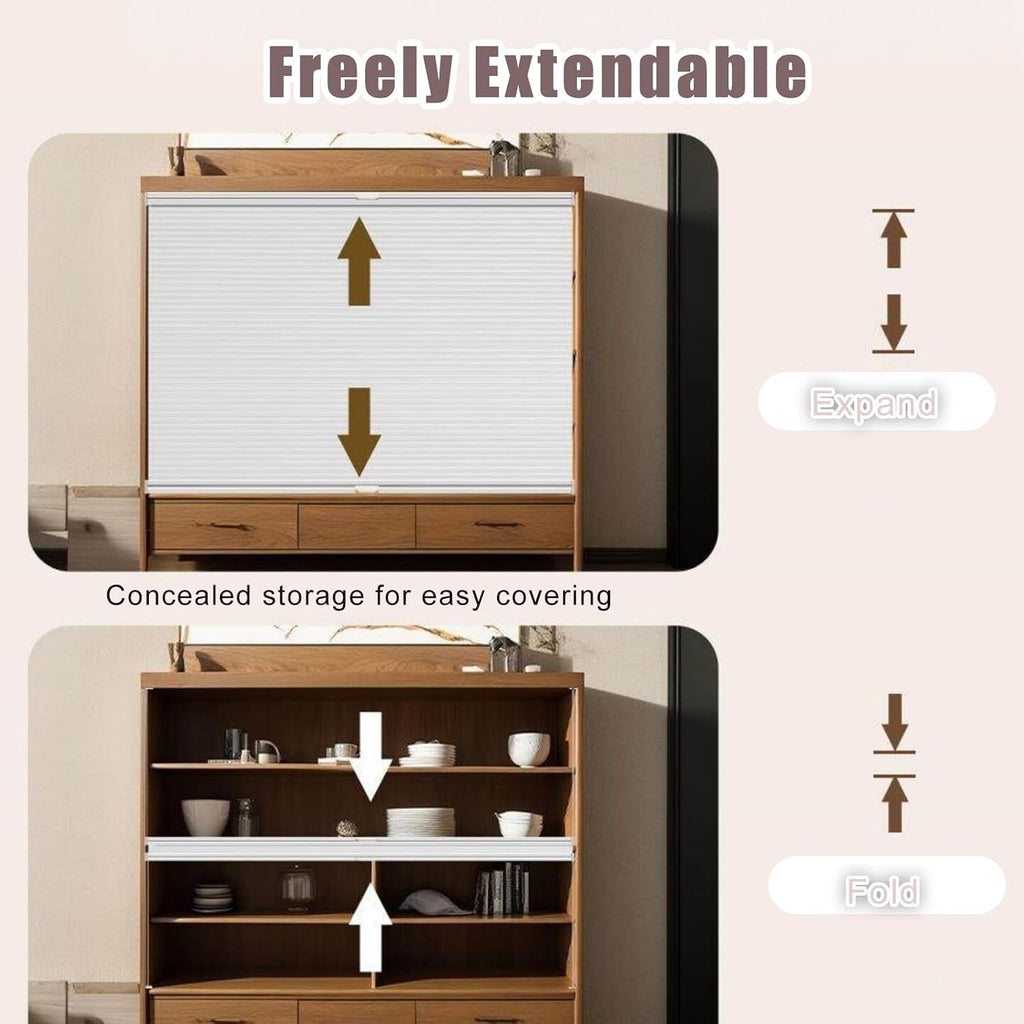Sliding Cabinet Doors for Shelves - 24" 30" 32" 36" 40" Folding Cupboard Doors - Under Counter Shielding for Commercial & Residential Use