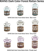 KIANG Vase - Perfect Home Decor and Thoughtful Gift for Grandparents（Dark Forest Rattan Series-Large Gray Vase