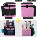 Wearable Large Cleaning Caddy Bag for Housekeeper, Clean Supply Organizer with Adjustable Shoulder, Waist & Handle Straps, Detailing Bag for Kitchen Supplies (Pink)