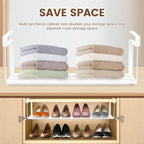 Shoe Storage Rack, Expandable Shoe Rack, Under Shelf Shoe Rack, Carbon Steel Under Shelf Shoe Rack Hanging Shoe Tray for Cabinet Shoe Cupboard (White)