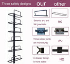 Wall Mount Wine Rack – 24 Bottles – Black Metal Wine Bottle Holder for Wall, Wine Rack Display for Home Bar, Kitchen