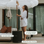Veradek Umbrella Side Table - Outdoor Patio Table with Umbrella Hole | Durable Plastic-Stone Composite, Easy Assembly. Perfect for Porch, Poolside, or Patio Use as a Coffee or Picnic Table